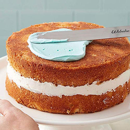 Webake Cake Spatula Straight Icing Spatula Set of 2, 14 Inches Frosting Spreader with Wooden Handle, Professional Stainless Steel Cake Decorating Spatula Jar Spatulas of Pastry - size: 14 Inch