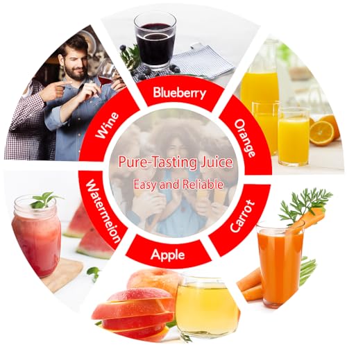 3.2 Gallon Fruit and Wine Press, Manual Cider Press with Solid Beech Wood Basket - color: Red, size: 3.2 Gallon