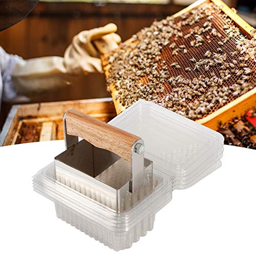 Yosoo123 Stainless Steel Comb Honey Cutter Scraper Honey Uncapping Fork Honey Scraper with Plastic Box Cutting Tools Beekeeping Accessory for Outdoor Garden Farm