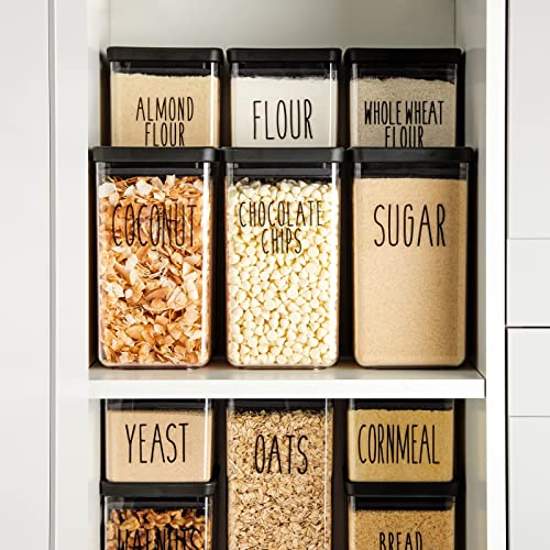 Talented Kitchen Kitchen Adhesive Labels - Waterproof Labels for Storage Bins - Pantry & Jar Stickers for Spices - Pack of 136, 2 x 3 in, Black Text on Clear Vinyl - color: Black Text on Clear Background