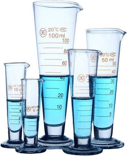 Professional Lab Graduated Measuring Cup with Spout 10ml Wide Mouth Glass Conical Beaker Thickened Borosilicate Beaker Heat Resistant (10ml) Transparent - size: 10ml