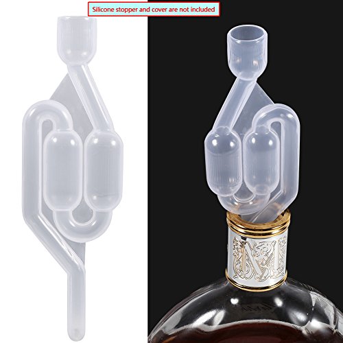 S Shape Twin Bubble Airlock, Transparent One Way Exhaust Valve for Automatic Fermentation in Wine Beer Making PPC Material 6.7 Inch