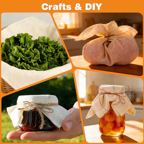 14 Pack Cheese Cloths, 20x20 Inch Cheesecloth Hemmed Edge Unbleached Fine Fabric, Reusable Grade 100 Cotton Muslin Cloth for Turkey, Butter, Cooking, Straining, Cheese Making, Juicing, Baking - size: 20x20 inch-14PCS