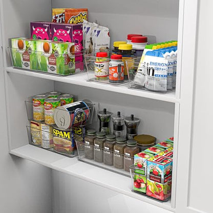 Simple Houseware Clear Storage Bins Organizer for Freezer / Fridge / Pantry, 12'' x 6.2'' x 3.4'', 4 Packs - size: 4 Pack - 12 x 6 x 3.4