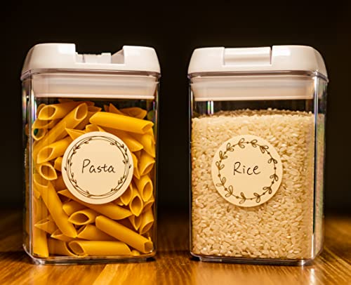 MONEST Waterproof & Oil Resistant Jar & Lid Stickers - Pantry/Canning, Spice & Bottle Labels (Golden Flower) - style: Golden Flower
