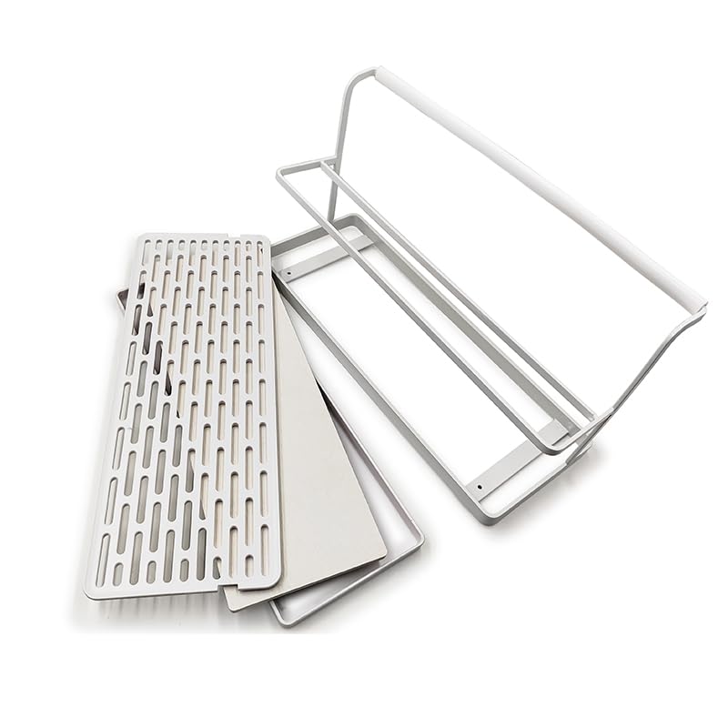 Selegna Diatomaceous Earth Bottle Drying Rack, Baby Bottle Drying Rack, Over Sink Instant Dry Small Dish Drying Rack & Bottle Dryer, Space Saving Narrow Two Tier Tower Water Bottle Drying Rack (White) - color: White