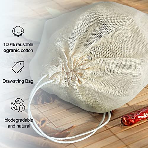 MyLifeUNIT Soup Bag, Cotton Mesh Bag for Large Size 10" x 12", Set of 4 - size: 10 x 12 Inch