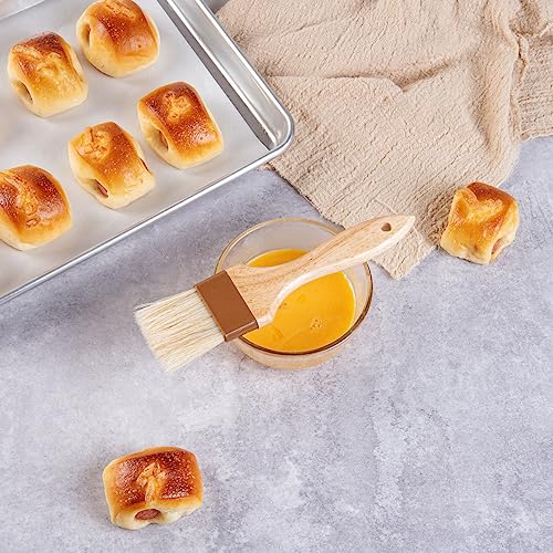 Restaurantware Pastry Tek 2 inch Wide Buttering Brush 1 Boar Bristle Pastry Brush - Hardwood Handle Built-In Hanging Hole Wood Basting Brush Sturdy Ferrule For Glazing And Basting - size: 8 3/4"
