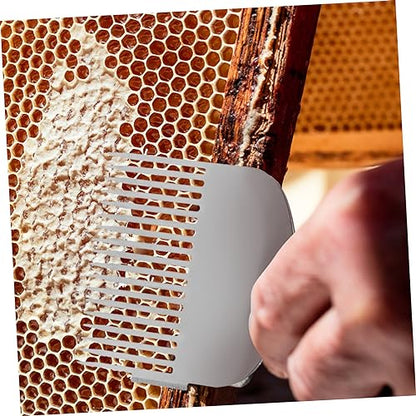 MERRYHAPY Beekeeper Honeycomb Uncapping Tool Multi-Functional Honey Scraper and Fork for Efficient Honey Extraction Durable Stainless Steel and Plastic Design for Easy Use