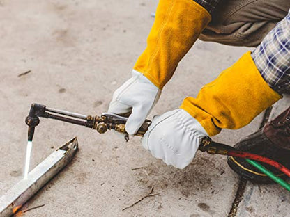 Suse's Kinder Welding Gloves Mig Tig Available in Sizes: XS, Small, Medium, Large, Xl, XXL, XXXL - color: Yellow White, size: Large