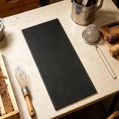 4pcs Beehive Wax Coated Foundation Sheet, 16.7x8.4in Deep Beeswax Honeycomb Foundation Sheet for Beekeeping, Bee Frame Crafting, Black - color: Black