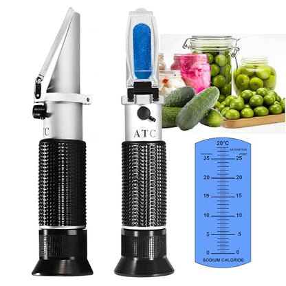 Sodium Chloride Refractometer,V·RESOURCING 0~28% Salt Analyzer Tester Salinometer for Food Salinity Measurement of Pickles - color: Sodium Chloride Refractometer( 0-28% )