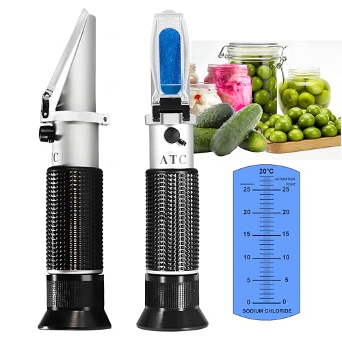 Sodium Chloride Refractometer,V·RESOURCING 0~28% Salt Analyzer Tester Salinometer for Food Salinity Measurement of Pickles - color: Sodium Chloride Refractometer( 0-28% )