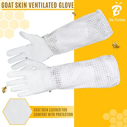 3 Layer Professional Beekeeping Suit - Heavy Duty Protective Bee Suit for Safe and Efficient Apiary Management. - color: White, size: 4X-Large
