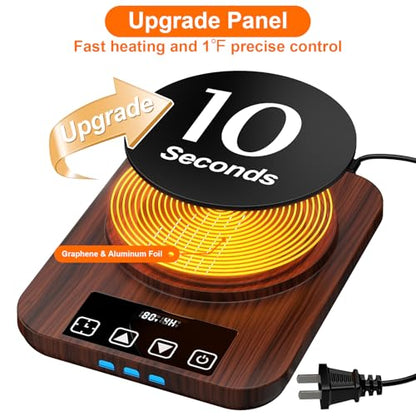 Sourdough Starter Warmer Mat - 24H Timer - Precise 1°F Thermostat Control (70-110°F) - Smart Memory Warming On/Off - Warming Heating Pad for Sour Dough Starter (Wood Grain) - color: Wood Grain