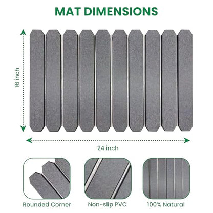 Large Stone Dish Drying Mat – Foldable Placemat Made with Diatomaceous Earth – Super Absorbent Drying Mat for Kitchen Counter – Modern Kitchen Essentials For Dishes, Bottles & More – 24"x16"