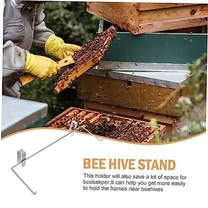 ibasenice 2 Pcs Beekeeping Frame Holder Professional Bee Hive Stand Bee Hive Metal Shelf Standhive Tool