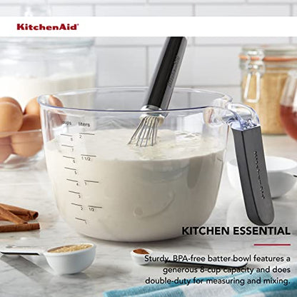 KitchenAid Universal Plastic Batter Bowl, 8-Cup, Onyx Black - size: 8-Cup