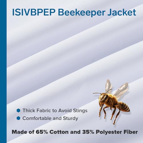 Professional Bee Jacket for Men & Women with Round Veil, Beekeeping Jacket with Ventilated Glove, Beekeeper Jackets Bee Outfit for Backyard and Bee Keeper XXXL - size: XXX-Large