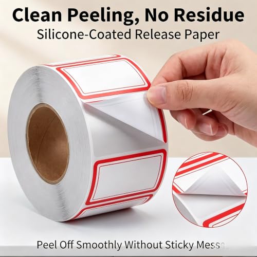 500 Removable Labels - No Residue, Reusable and Waterproof | Suitable for Food Storage Containers, Etc. (Red) - color: Red