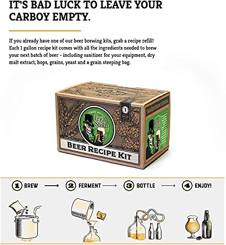 Craft A Brew Recipe Kit - Bone Dry Irish Stout Refill - 1 Gallon - Ingredients for Home Brewing Beer - color: Bone Dry Irish Stout