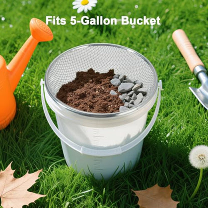 Soil Sieve Garden Sieve, 2PCS Sand Rock Sifter, Soil Sieve Compost Potting Sieve, Soil Sifter Sifting Tool(1/4in, 3/8in) - style: 2PCS(1/4in,3/8in)