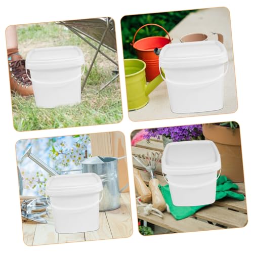 2pcs Square Plastic Buckets Lids for Kitchen Containers Lids Brining Container Square Portable Bucket Storage Water - color: White