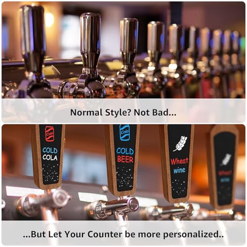 3PCS Wooden Beer Tap Handle Chalkboard Tap Handles for Kegerator Tap Handle Beer Faucet Handle Beer Gifts for Homebrewers, Bars, Restaurants & Weddings Kegerator Accessories - size: 3PCS Ebony Handle