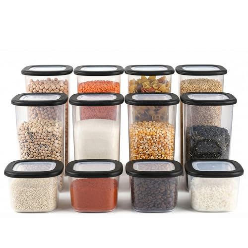 Airtight Storage Containers with Lids, Set of 12 Storage Containers, Kitchen Storage Boxes, Food Storage Containers, BPA-Free