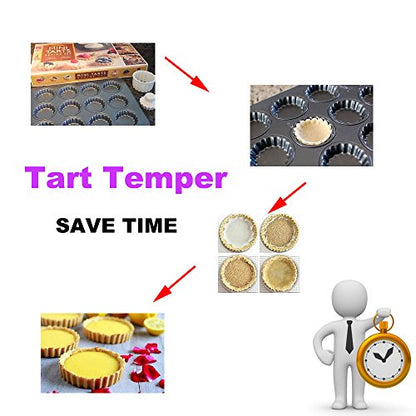 Tart Tamper Pastry Tamper Mini Pan Wood Wooden Shell Dough Muffin Metal by MSART for Making Muffin, Pecan Pies, Cheesecakes and Desserts.