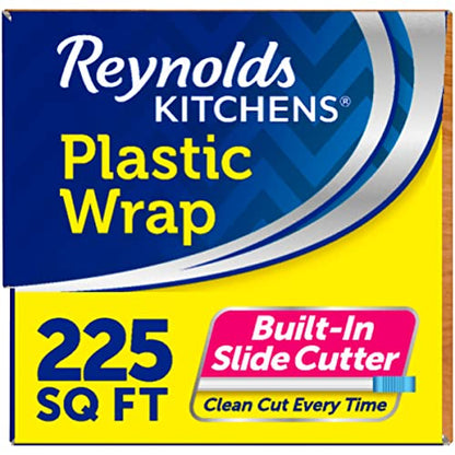 Reynolds Plastic Wrap, 225 Square Feet | Quick Cut | Pack of 2 - size: 225 Sq Ft (Pack of 2), style: Plastic Wrap - 225 Sq Ft