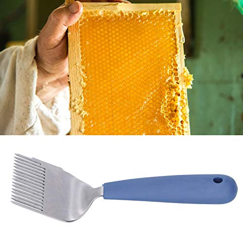 Honey Uncapping Fork, 16 Teeth Stainless Steel Bee Hive Fork Shovel with Plastic Handle Uncapping Scraper Beekeepers Supplies