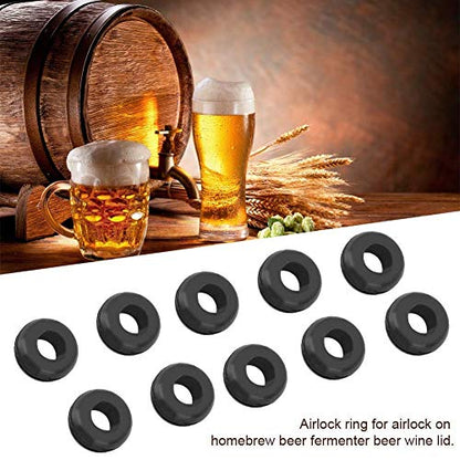 10Pcs Airlock Grommet Rings, 0.8 Inch Diameter Silicone Grommets for Fermenter Lid, Home Brewing Beer Wine Making Accessories for Bucket Fermentation Lids, Universal Fit for 15L-60L