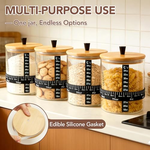 50oz Sourdough Starter Jar Kit, Wide Mouth Sourdough Starter Container for Perfect Sour Dough Bread, Extra-Large Capacity Sourdough Jar, Sourdough Kit(2 Pack) - size: Set of 2 & 2 spoons