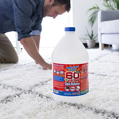 Amazing 60 Second Stain Remover - Commercial Strength - Powerful, Natural Enzymes Remove Food, Grease, Pet Stains & More - Non-Toxic/Eco Friendly - USA Made (128oz Bottle - Save 50%) - style: 1 Gallon (Pack of 1)