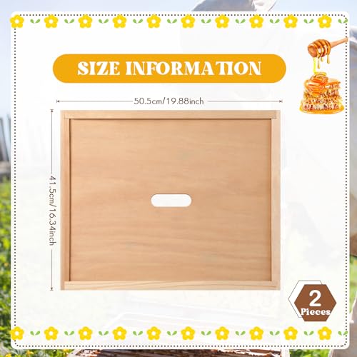 DoubleFill 2 Pcs Beehive Inner Cover for 10 Frame Hive Box Cover with Feeding Hole Beehive Insulation Ventilation Inner Cover for Beekeeping Tool