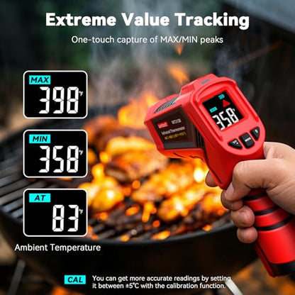 Wintact Laser Infrared Thermometer Gun, -58°F to 1112°F Surface Heat Temperature Gun, Non-Contact Digital Thermometer for Kitchen Cooking Food, Pizza Oven, BBQ, Griddle, Soap Making, HVAC
