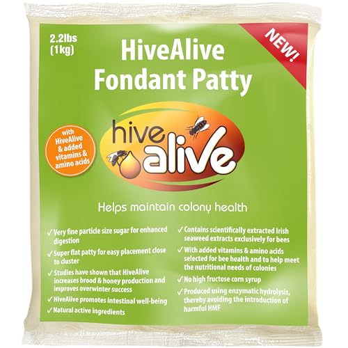 HIVE ALIVE Fondant Bee Food Supplement – Easy to Use Feed Enhancer Prevents Starvation During Overwintering – HiveAlive Feeding Program - Single - size: Single