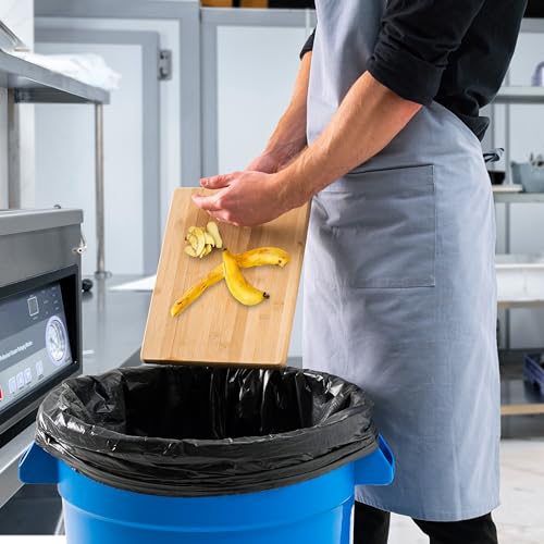 PRO&Family Commercial Round Trash Can, Ingredient Bin, Heavy-Duty Plastic, Anti-Static, Kitchen, Office, Outdoor Use (Blue, 20 Gallon) - color: Blue, size: 20 Gallon
