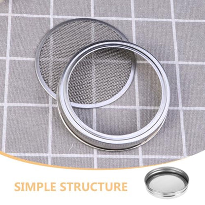 PRETYZOOM 3pcs Stainless Steel Sprouting Jar Lids for Wide Mouth Jars Food Grade Mesh Covers for Efficient Germination Easy to Clean for Home and Agricultural Use - size: 8.60X8.60X1.00CM