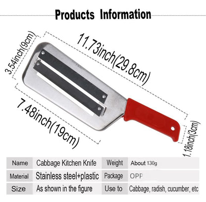 YukaBa Cabbage Kitchen Knife Slicer Chopper Shredder Sauerkraut Cutter Coleslaw Grater (Red-A) - color: Red-A