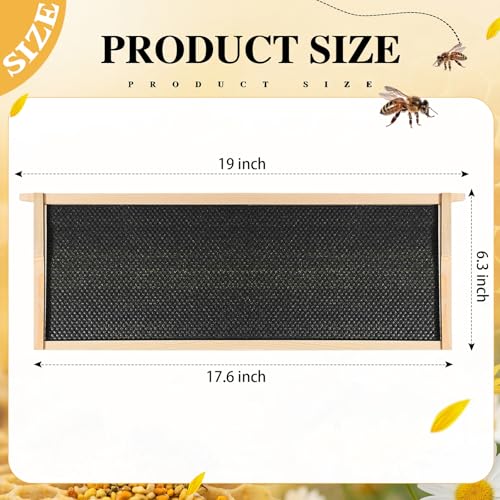 Yuntau 40 Pack Deep Beehive Frames and Foundations Beeswax Coated Food Grade Sheets Cedar Wood Unassembled Frames for Langstroth Deep Brood Boxes Easy to Assemble(Black,19 x 17.6 x 6.3 Inches) - color: Black, size: 19 x 17.6 x 6.3 Inches