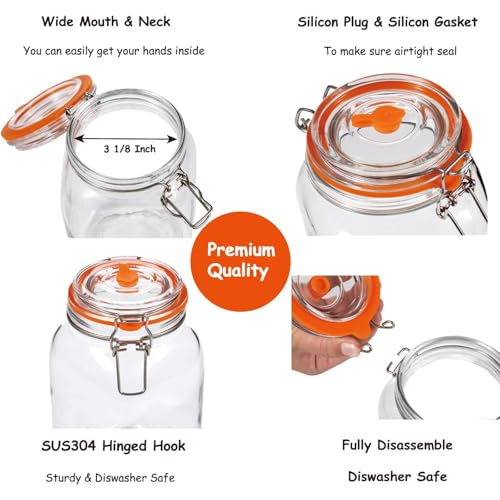 Pack of 2 Excellent Glass Fermentation Canisters with Professional Airlocks Ensuring Color Stable Fit Fermentation Process Kombucha Jar
