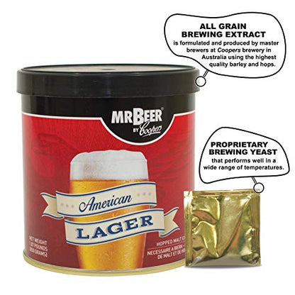 Mr. Beer American Lager Beer Refill Kit, 2 Gallons - style: American Lager