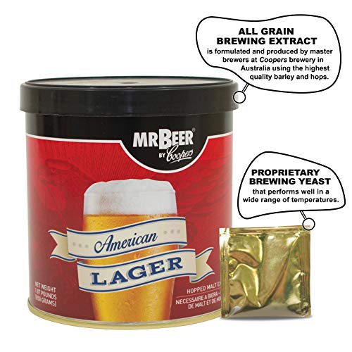 Mr. Beer American Lager Beer Refill Kit, 2 Gallons - style: American Lager
