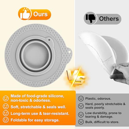Silicone Mixer Bowl Cover Compatible with KitchenAid 4.5-5 Quart Tilt-Head Stand Mixer, Mixer Bowl Lid to Prevent Spilling of Ingredients - color: Fit for 5qt - Grey