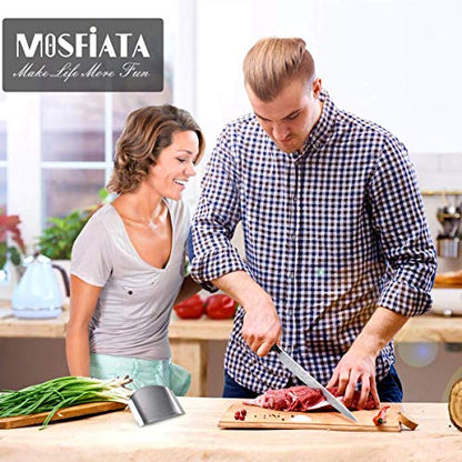 MOSFiATA Chef Knife 10 Inch Super Sharp Professional Kitchen Knife with Finger Guard in Gift Box, German High Carbon Stainless Steel EN.4116 Cooking Knife with Micarta Handle - style: 10 inch chef knife