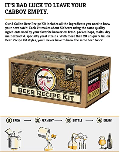 Craft a Brew - Beer Recipe Kit - Hefeweizen - Home Brewing Ingredient Refill - Beer Making Supplies - Includes Hops, Yeast, Malts, Extracts - 5 Gallons - color: Hefeweizen