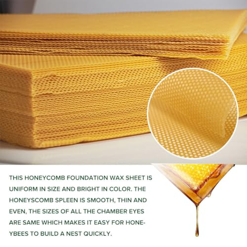 anso 10/30 Pcs Beeswax Sheets Honeycomb Foundation Wax Frames Beekeeping Honey Bee Hive 5.11inch X 3.54inch (10Pcs) - color: 10pcs