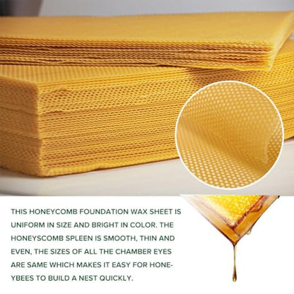 anso 10/30 Pcs Beeswax Sheets Honeycomb Foundation Wax Frames Beekeeping Honey Bee Hive 5.11inch X 3.54inch (10Pcs) - color: 10pcs